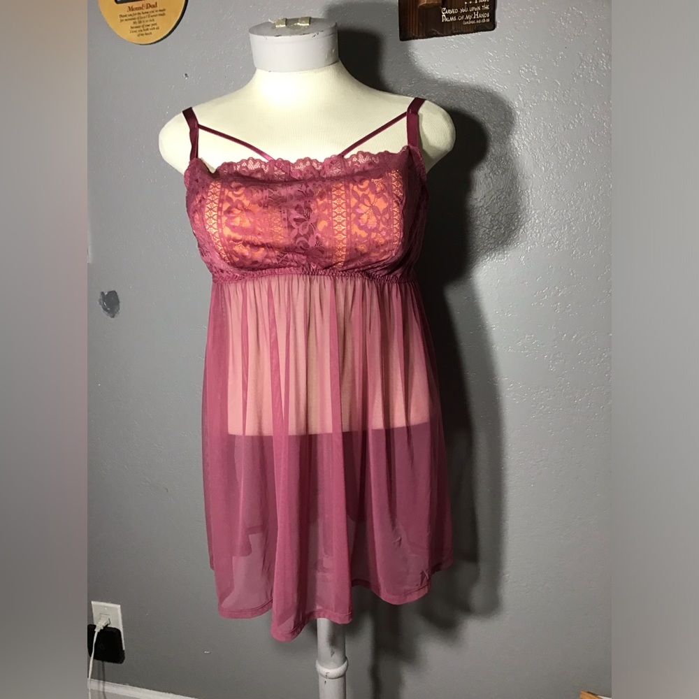 TORRID NIGHTIE Women’s Sz 3 (3X) Mesh Lace Fairy Core Romantic Flirty Sexy Chemi